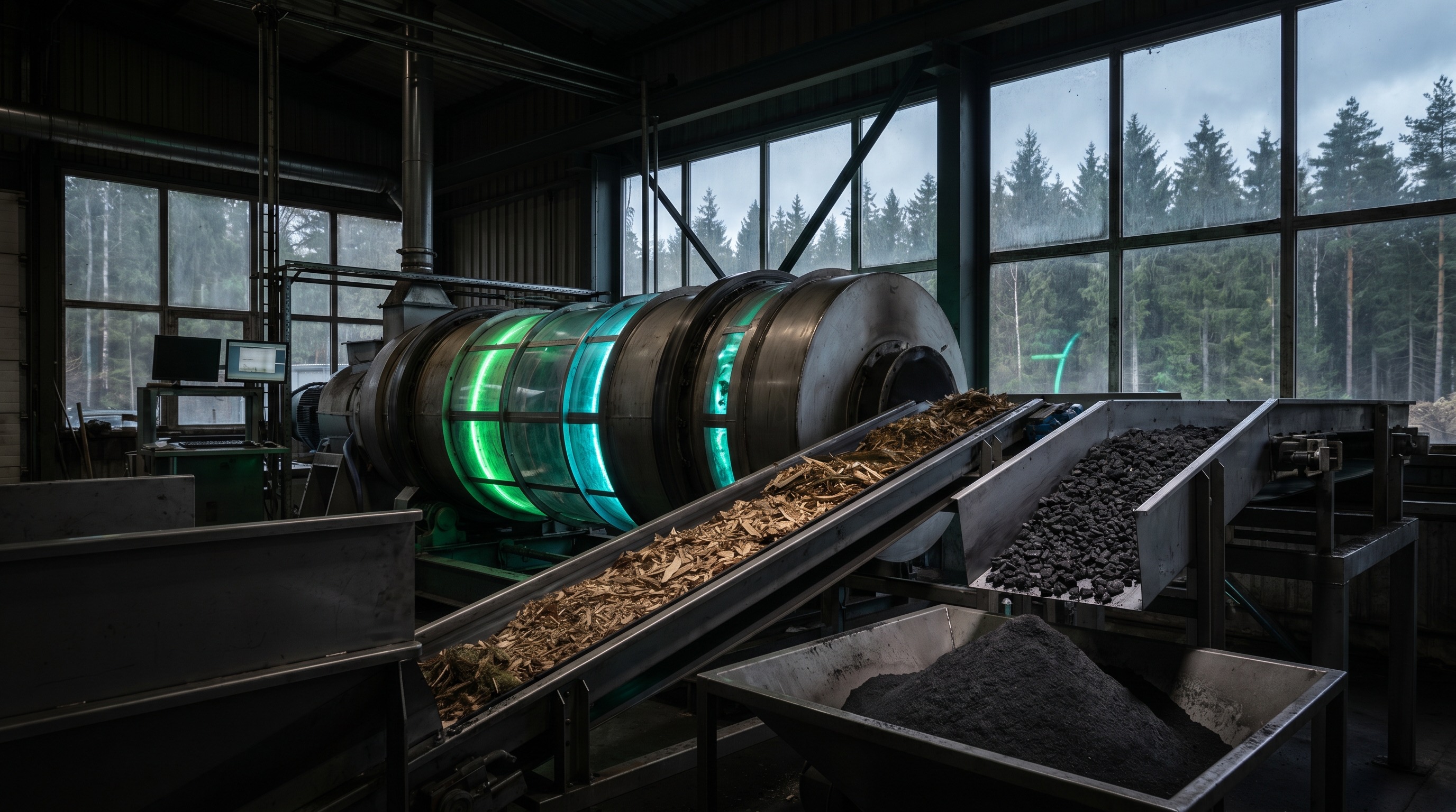 Carbon-negative biochar production process